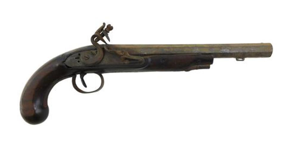 Appraisal: GUN English flintlock octagonal Barrel pistol c - not working