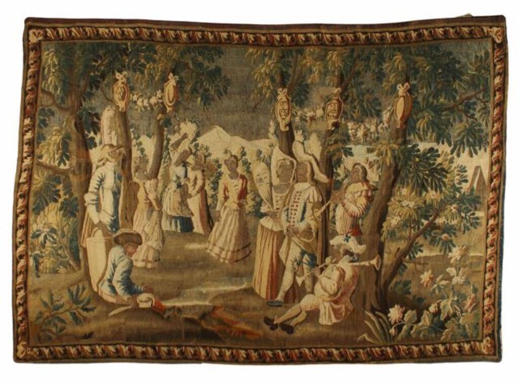 Appraisal: Large Flemish tapestry some overall wear and loss approx h