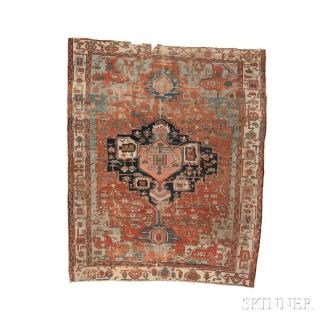 Appraisal: Antique Heriz Carpet Northwestern Iran c ft in x ft