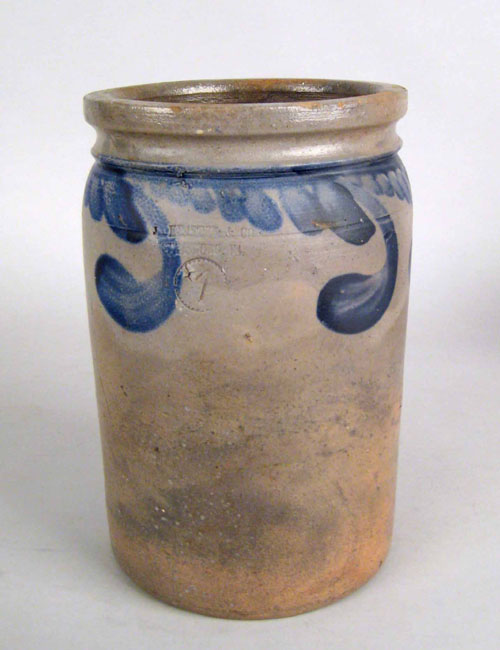 Appraisal: Stoneware crock th c impressed J Keister Co Strasburg VA