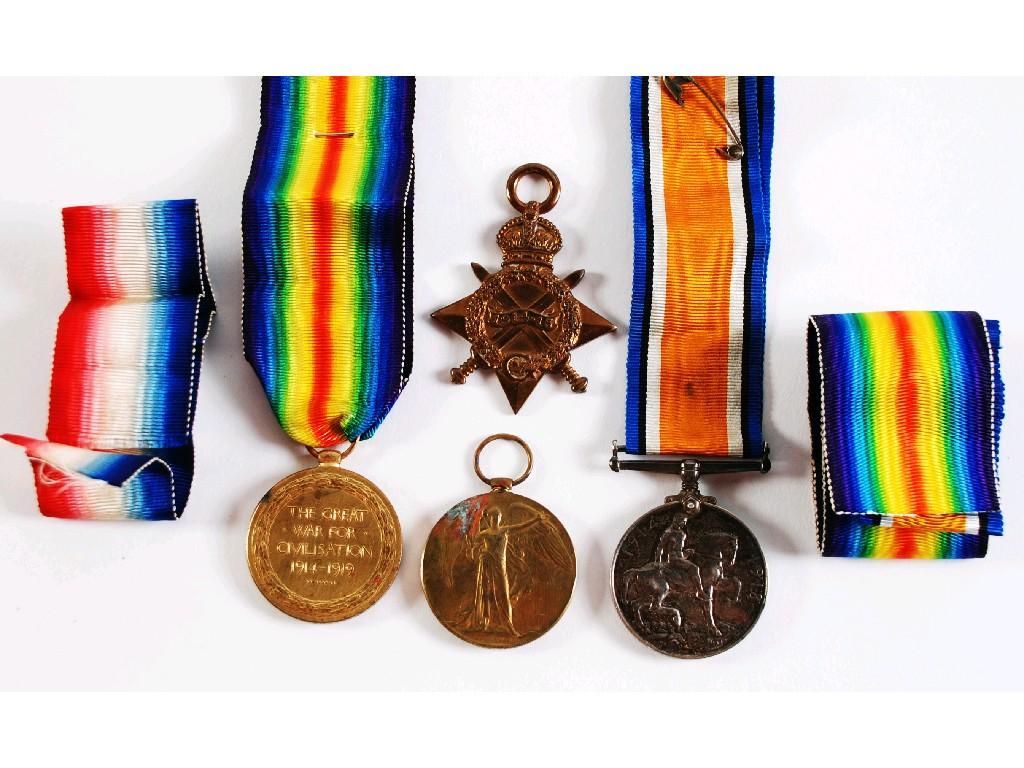 Appraisal: THREE WORLD WAR I SERVICE MEDALS AWARDED TO A CPL