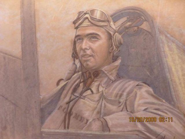 Appraisal: Signed Pastel Portrait of U S Marine Pilot Charles Tracy