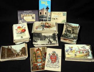 Appraisal: Pcs Mechanical VINTAGE ANTIQUE POSTCARDS Skaneateles Krebs Chromolihograph New York