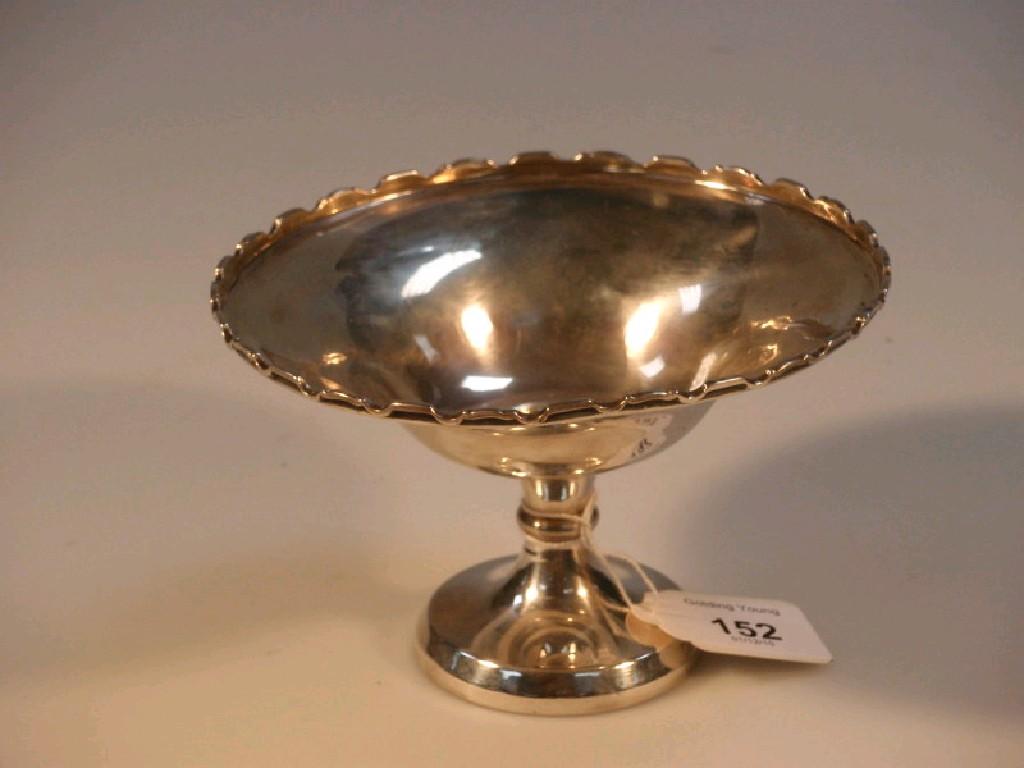 Appraisal: A George VI silver small comport Birmingham makers mark rubbed