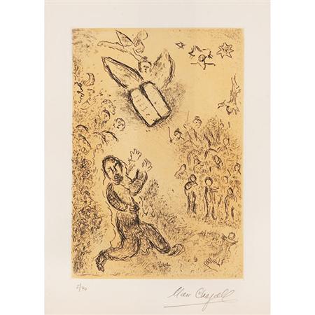 Appraisal: Marc Chagall UNTITLED C BOOKS Etching printed in orange and