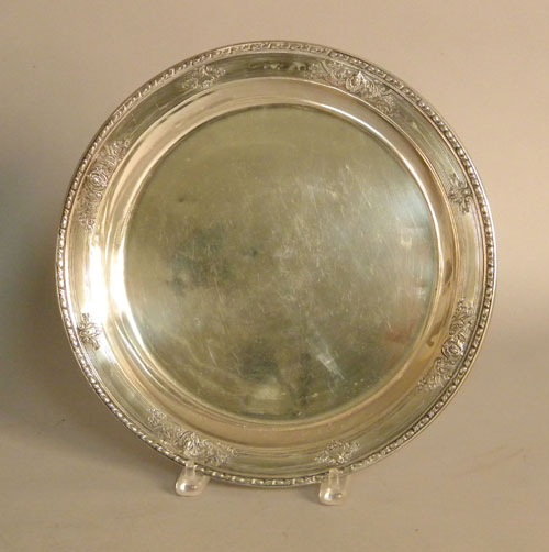 Appraisal: Sterling silver tray dia ozt