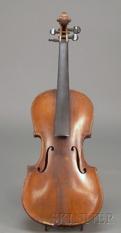 Appraisal: Scottish Violin Aberdeen School c unlabeled length of one-piece back