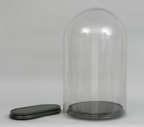 Appraisal: Large Victorian Bell Jar and Two Stands Large Victorian clear