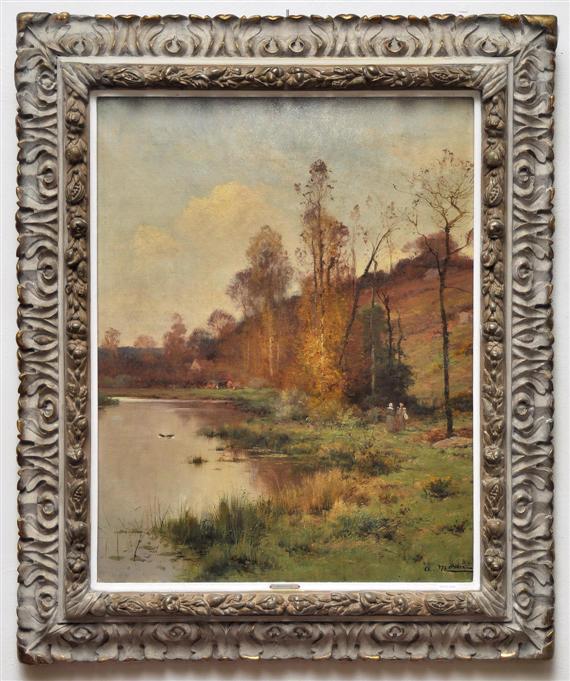 Appraisal: MORIN ADOLPHE Stenay - Paris Landscape Oil on canvas Signed