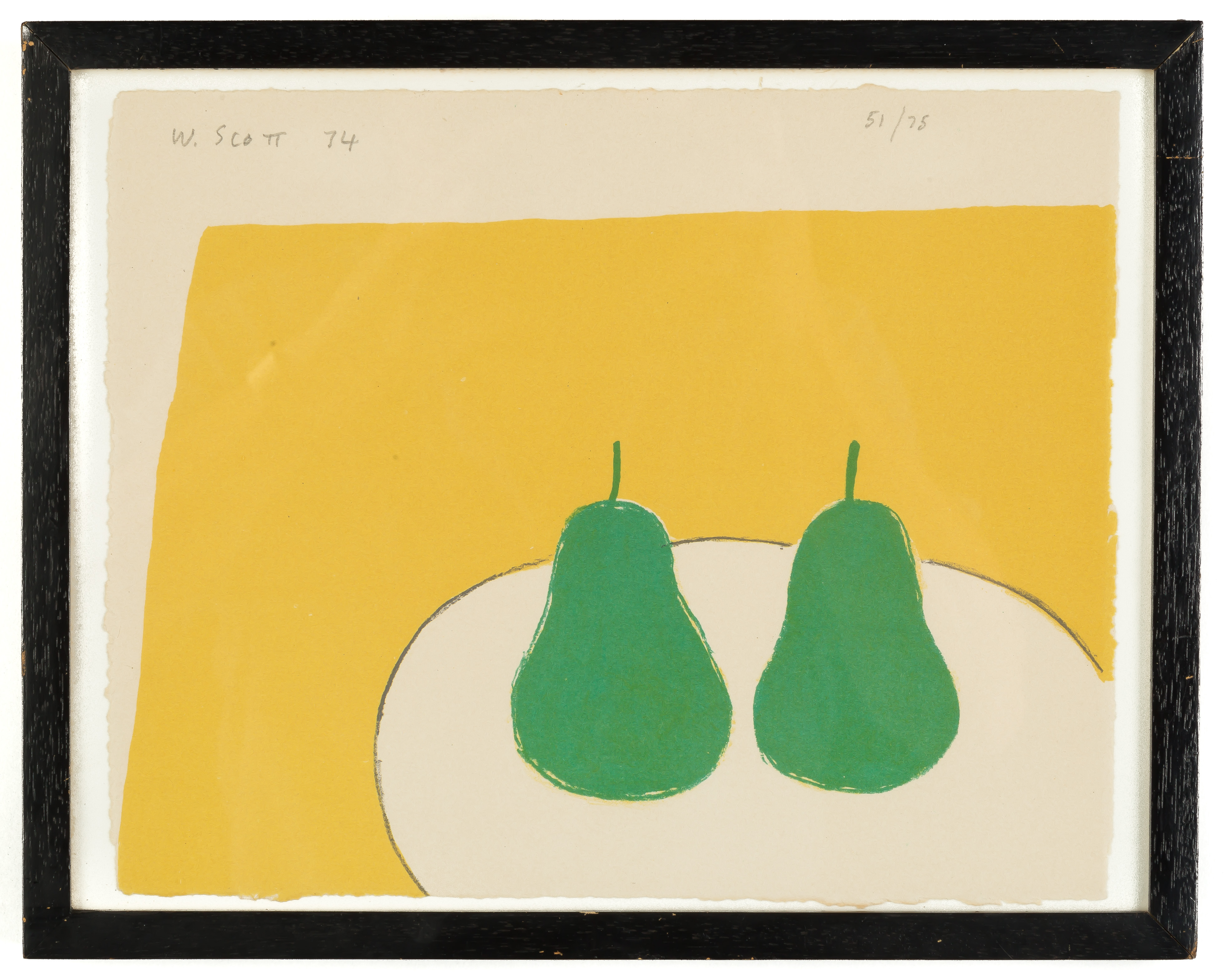 Appraisal: William Scott Irish English - Two Green Pears Signed upper