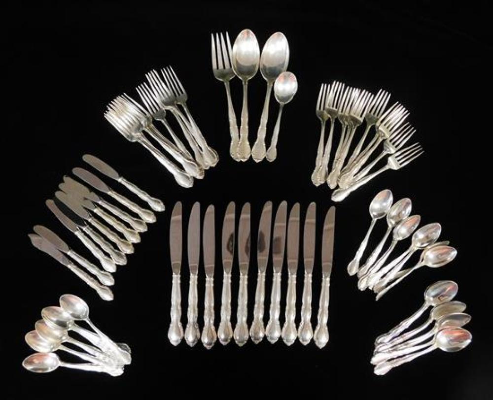 Appraisal: STERLING Gorham boxed sterling flatware set sixty-nine pieces pattern similar