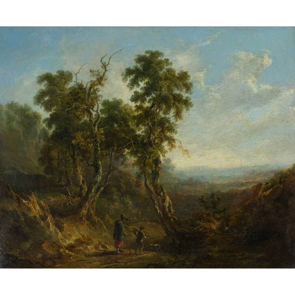 Appraisal: RICHARD H HILDER BRITISH - FIGURES ON A WOODED COUNTRY