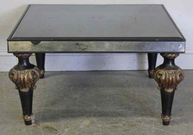 Appraisal: Vintage Mirrored Coffee Table Style of Marchand Nice square shape