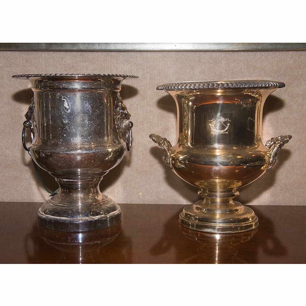 Appraisal: Group of Three Silver Plated Wine Coolers