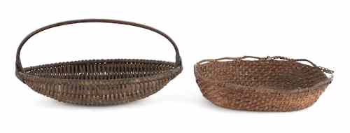 Appraisal: Two Pennsylvania splint baskets th c together with a rye