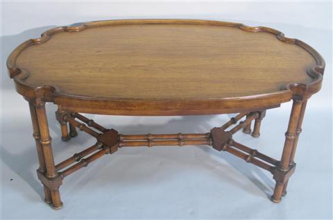 Appraisal: BRANDT FURNITURE FAUX BAMBOO COFFEE TABLE th century the oval