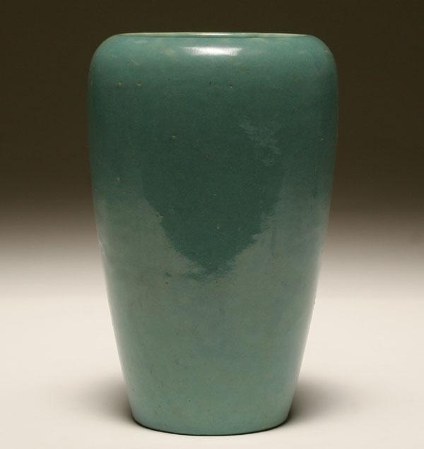 Appraisal: Zanesville art pottery vase with gloss green glaze H Very