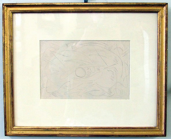 Appraisal: Non-Objective pencil on paper x unsigned Borghi Co gallery label