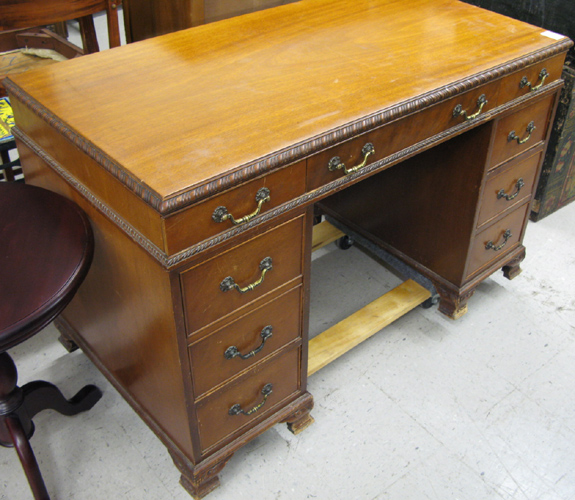 Appraisal: CHIPPENDALE STYLE MAHOGANY WRITING DESK American mid th century having