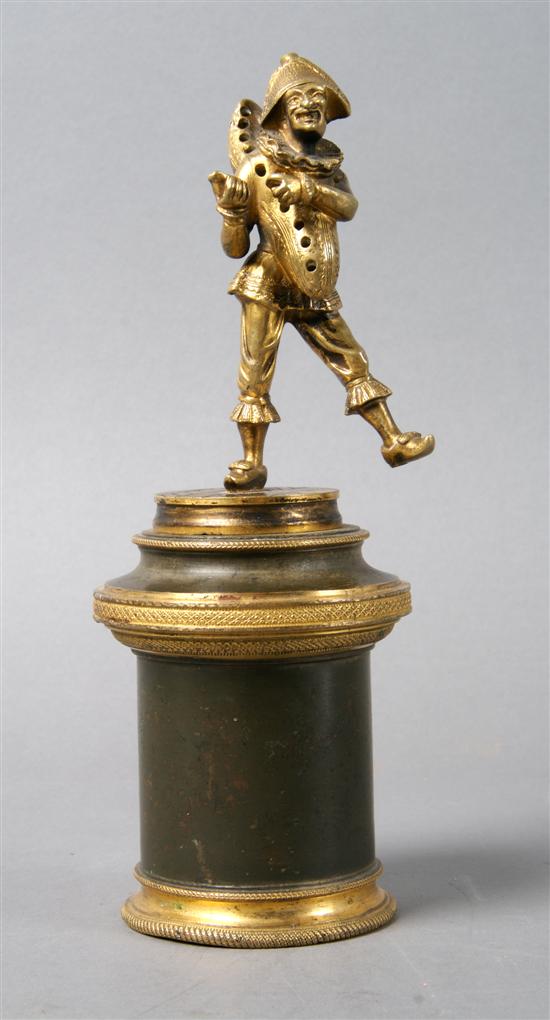 Appraisal: A French Bronze Figural Match Holder Height overall inches