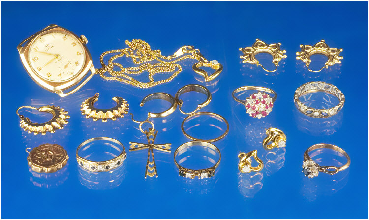 Appraisal: Small Collection Of Mostly ct Gold Jewellery Comprising A Gents