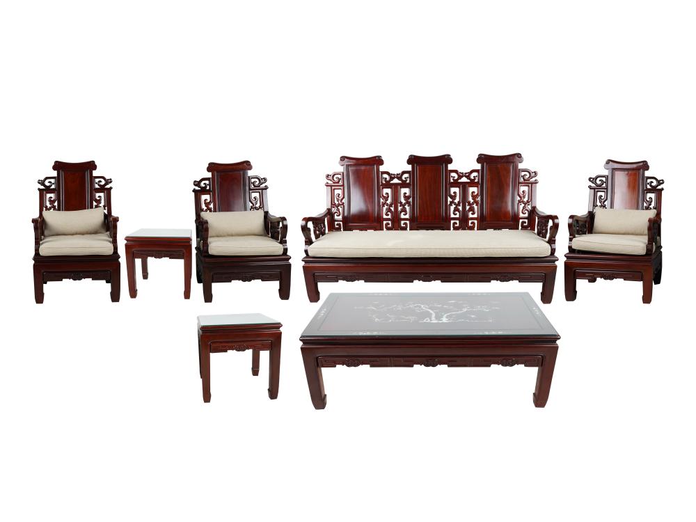 Appraisal: CHINESE SALON SUITElate th early st century comprising a sofa