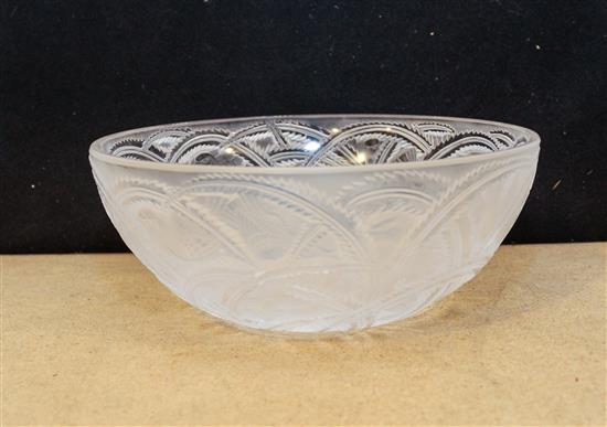 Appraisal: Sale Lot A Lalique Molded and Frosted Glass Bowl Pinson