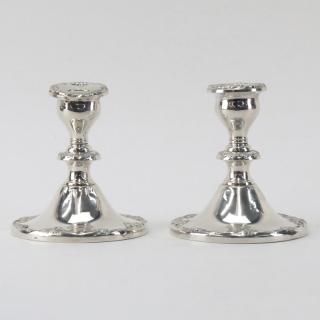 Appraisal: Gorham Weighted Sterling Silver Candlesticks Stamped on underside Some creasing