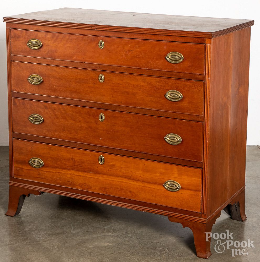 Appraisal: Pennsylvania Federal cherry chest of drawers Pennsylvania Federal cherry chest