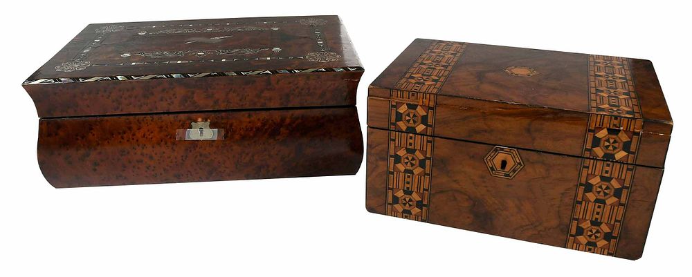 Appraisal: Inlaid Traveling Desk Tunbridge Ware Box British th early th