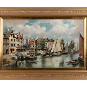 Appraisal: Johann Christoph Frisch German - Dutch Port oil on canvas