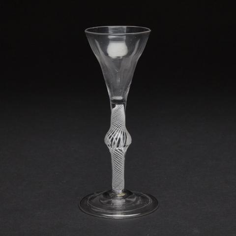 Appraisal: Continental Opaque Twist Knopped Stem Wine Glass th century with