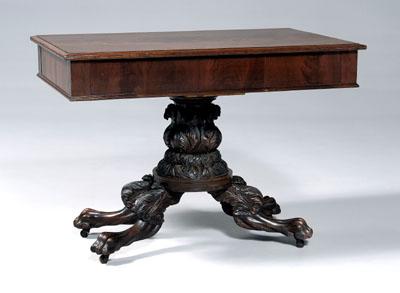 Appraisal: American classical center table mahogany with rectangular top and conforming