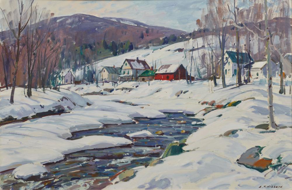 Appraisal: ALDRO THOMPSON HIBBARD American - Bald Mountain Brook oil on