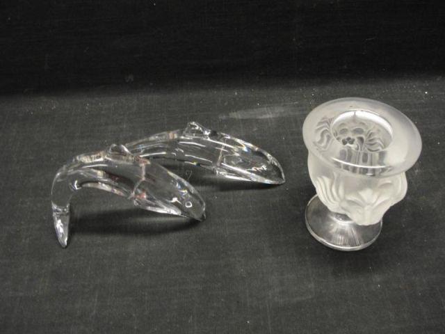 Appraisal: Pieces of Baccarat Lalique Piece Baccarat dolphins along with Lalique