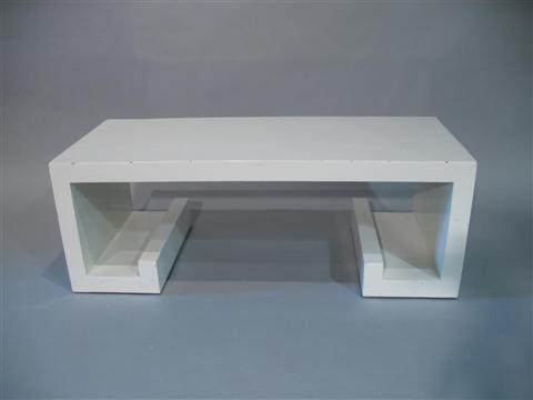 Appraisal: DOROTHY DRAPER STYLE WHITE COFFEE TABLE The rectangular top over