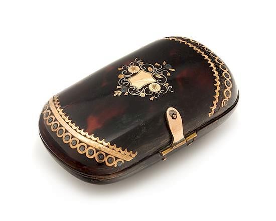 Appraisal: A Victorian -Karat Rose Gold Inlaid Tortoise Shell Coin Purse