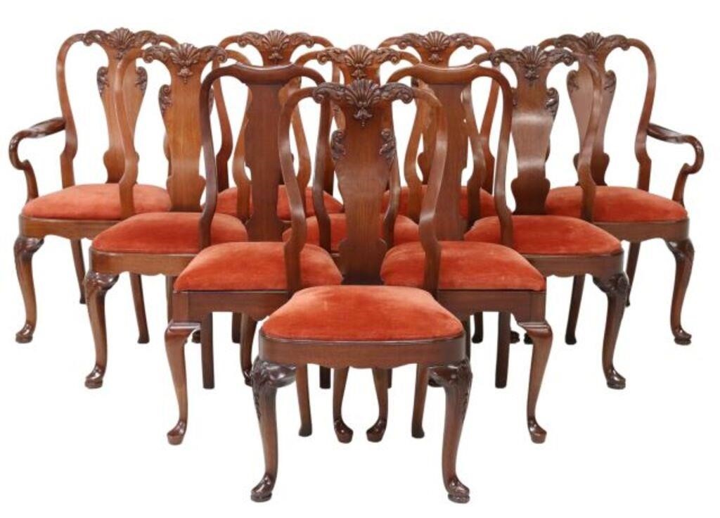 Appraisal: lot of Queen Anne style dining chairs th c including