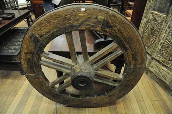 Appraisal: A TH CENTURY INDIAN WAGON WHEEL FROM THE PUNJAB REGION