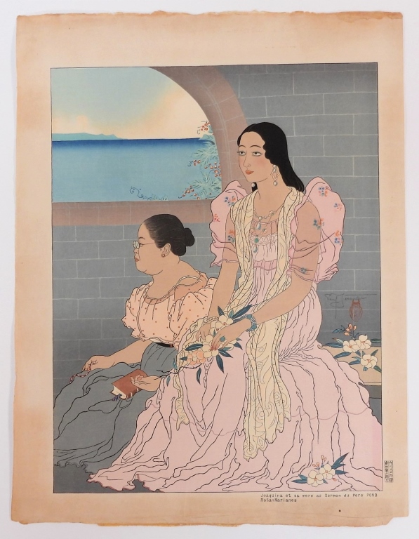 Appraisal: PAUL JACOULET PORTRAIT OF WOMEN WOODBLOCK PRINT Japan France -