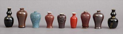 Appraisal: COLLECTION OF SEVENTEEN CHINESE PORCELAIN MINIATURE VASES Variously glazed in