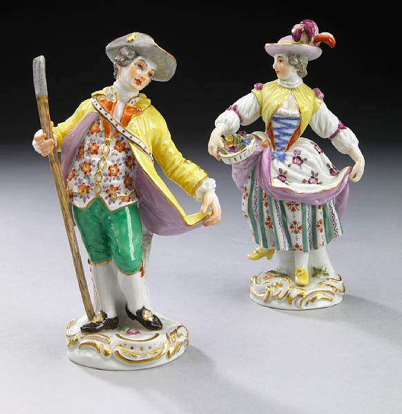 Appraisal: A pair of Meissen porcelain figures of gardeners first half