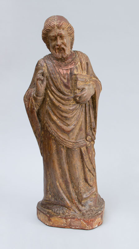 Appraisal: ITALIAN SCHOOL FIGURE OF CHRIST THE REDEEMER Carved painted and