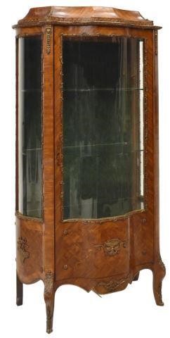 Appraisal: French Louis XV style mahogany vitrine th c with gilt