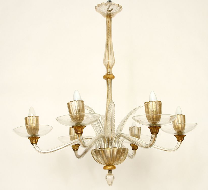 Appraisal: MID CENTURY MODERN ITALIAN MURANO CHANDELIER A mid century modern