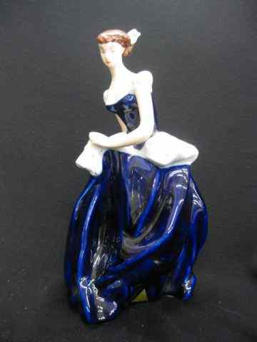 Appraisal: Royal Dux Porcelain Figurine of a Lady cobalt gown -