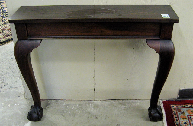 Appraisal: CHIPPENDALE STYLE MAHOGANY CONSOLE TABLE American early th century a