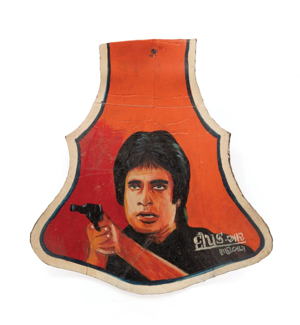 Appraisal: Indian School th c Bollywood Movie Star with Handgun paint