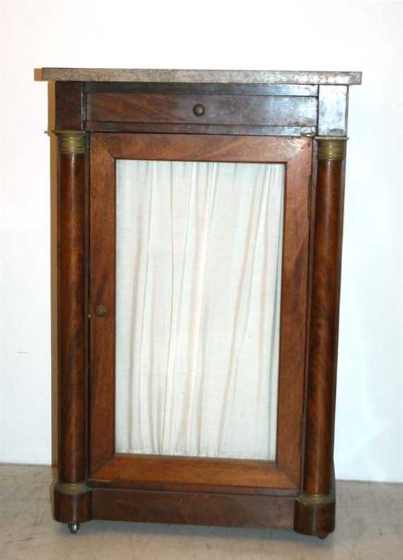 Appraisal: SMALL MAHOGANY SIDEBOARD Empire Paris circa With bronze mounts and