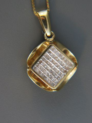 Appraisal: Diamond Pendant square diamonds totaling carat in k yellow gold